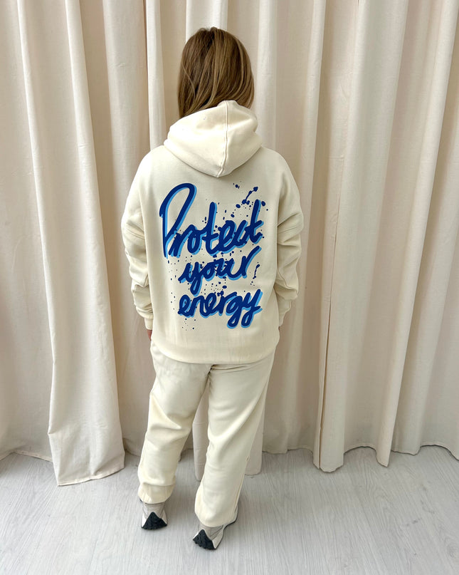 Protect Your Energy Graffiti Hooded Tracksuit Cream