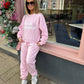 Miss Runway Edit 1 Oversized Sweatshirt Tracksuit Pink/White