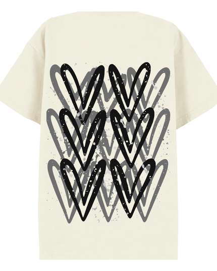 Black Heart Printed T-shirt Adult