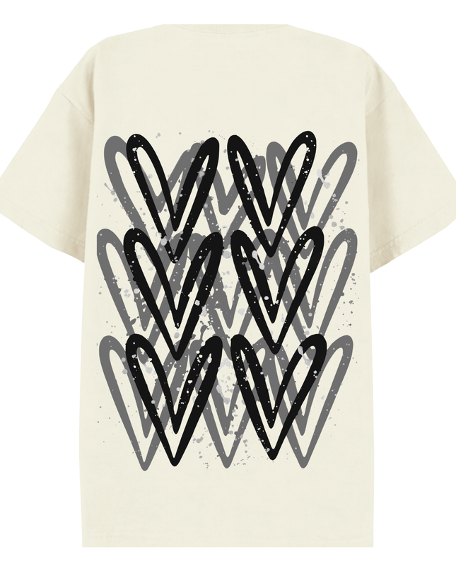 Black Heart Printed T-shirt Adult