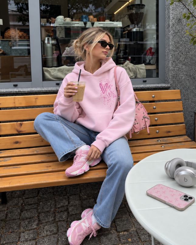 Graffiti Pink Heart Hoodie – image 4