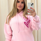 Miss Runway Pink Heart Graffiti Hoodie Pink