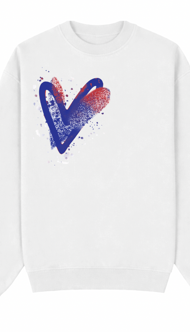 Red/Royal Scatter Heart Printed Sweatshirt by Miss Runway – image 2