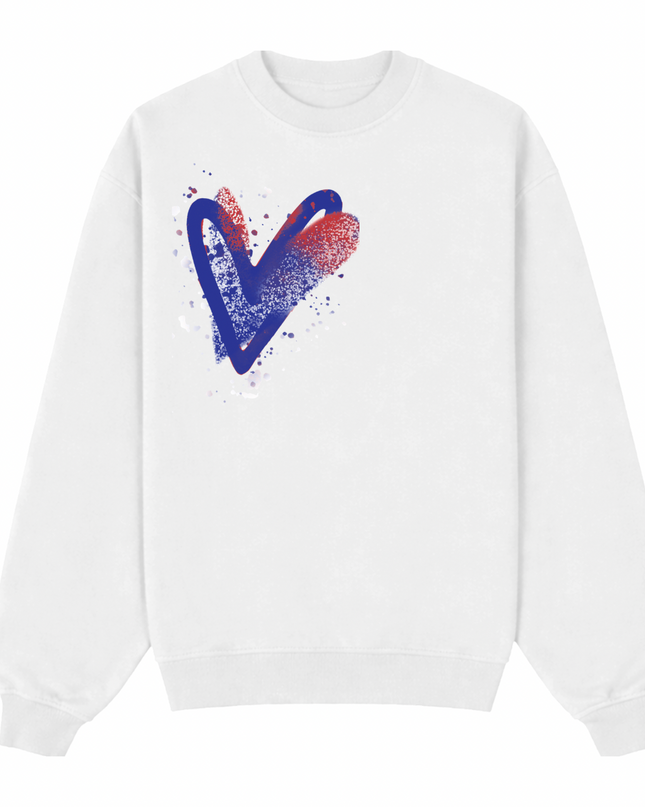 Red/Royal Scatter Heart Printed Sweatshirt Kids