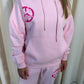 Miss Runway Peace & Love Oversized Hooded Tracksuit Pink