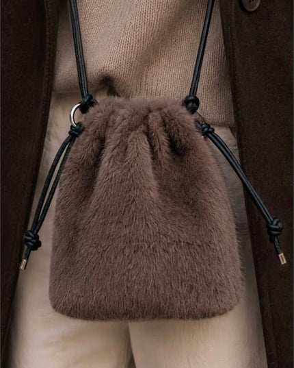 Faux Fur Crossbody Mocha