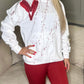 Red Heart White Hoodie And Legging Set