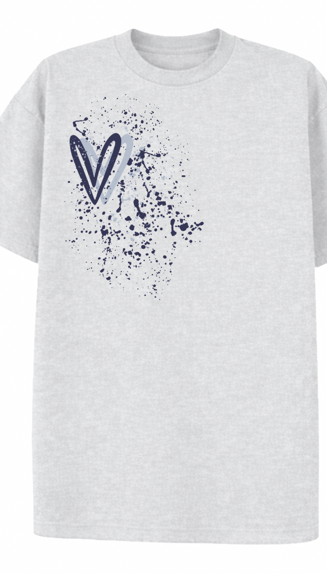 Navy Heart Printed T-shirt – image 4