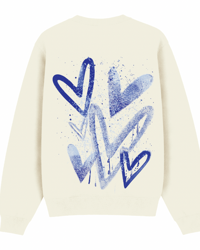 Royal Blue Scatter Heart Printed Sweatshirt Kids