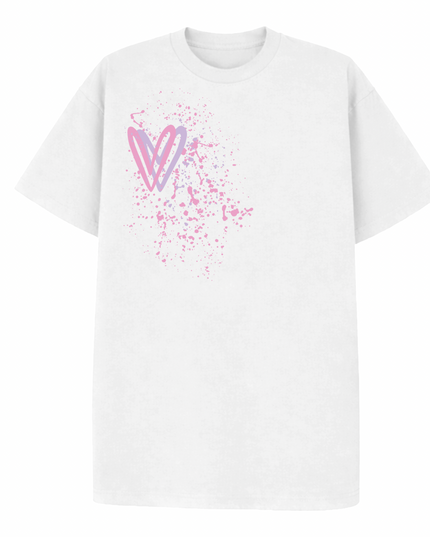 Pastel Heart Printed T-shirt Adult