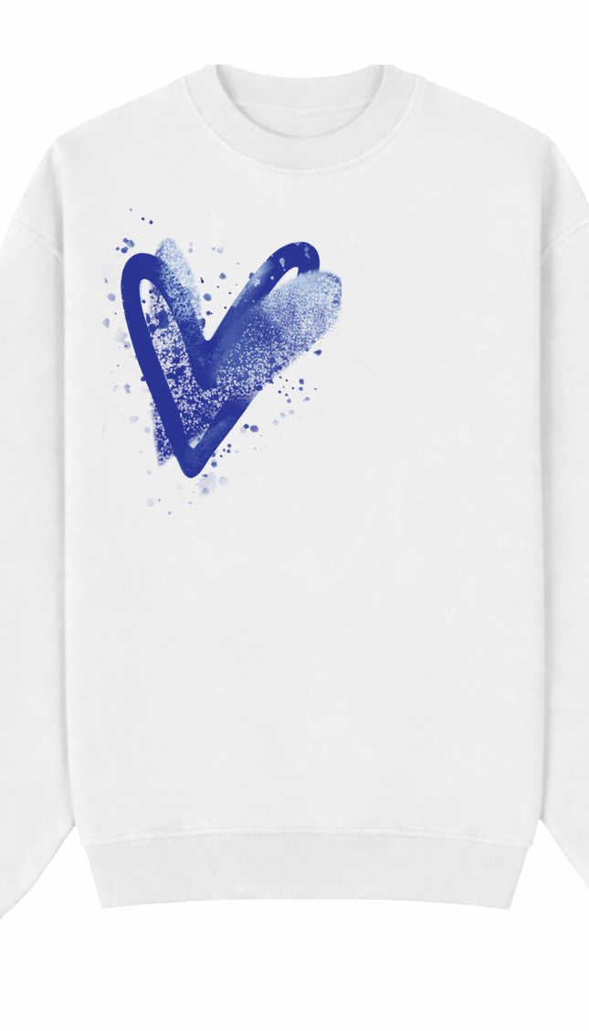 Royal Blue Scatter Heart Printed Sweatshirt – image 6