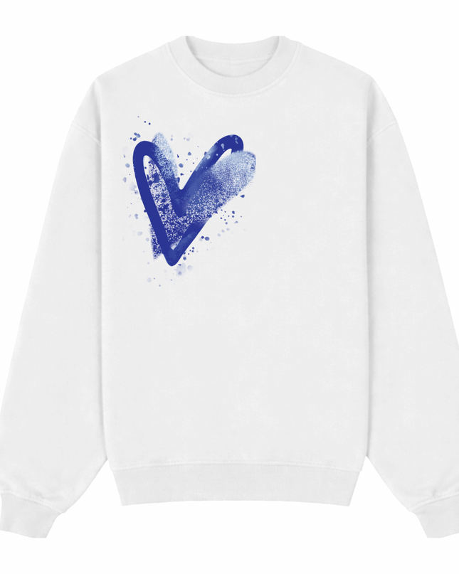 Royal Blue Scatter Heart Printed Sweatshirt Kids