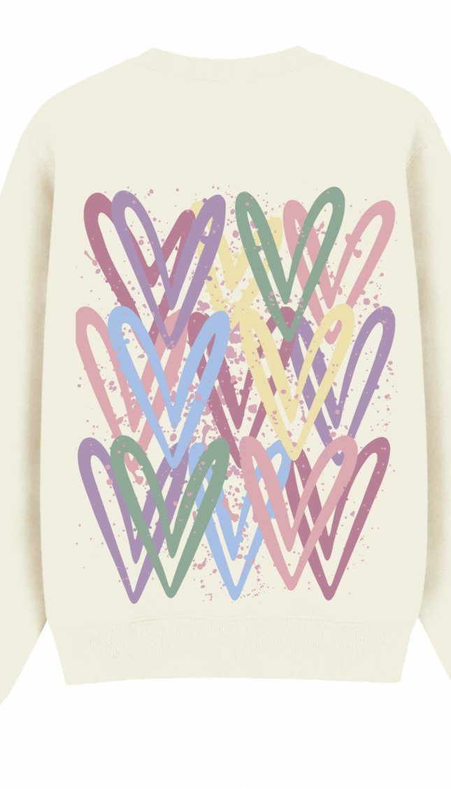 Dark Pastel Heart Printed Sweatshirt – image 7