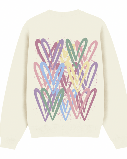 Dark Pastel Heart Printed Sweatshirt Adults