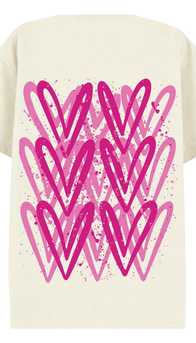 Hot Pink Heart Printed T-shirt – image 9