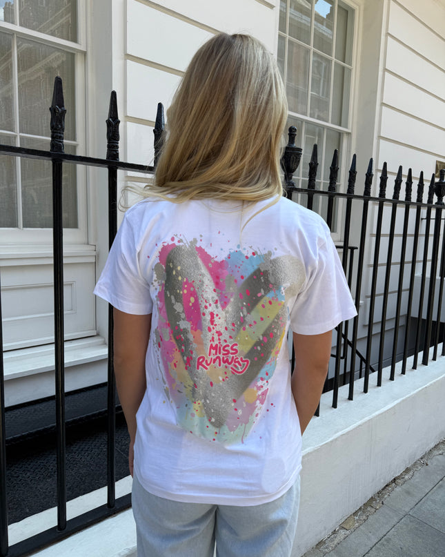 Miss Runway Gold Heart Printed T-shirt Adult