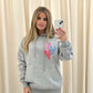 Miss Runway Multicolour Heart Graffiti Hoodie Grey