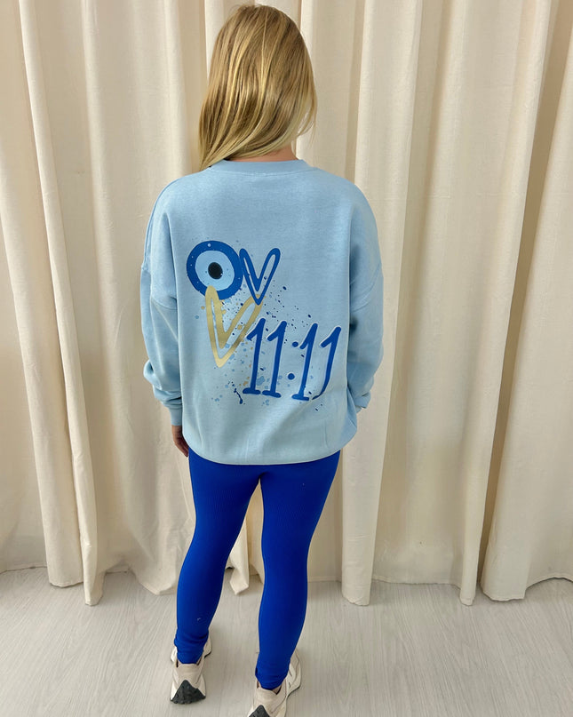 11:11 Gold Heart Evil Eye Printed Sweatshirt & Leggings Adults