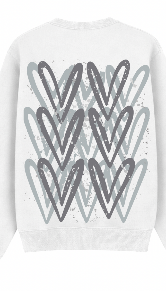 Grey Heart Printed Sweatshirt – image 5