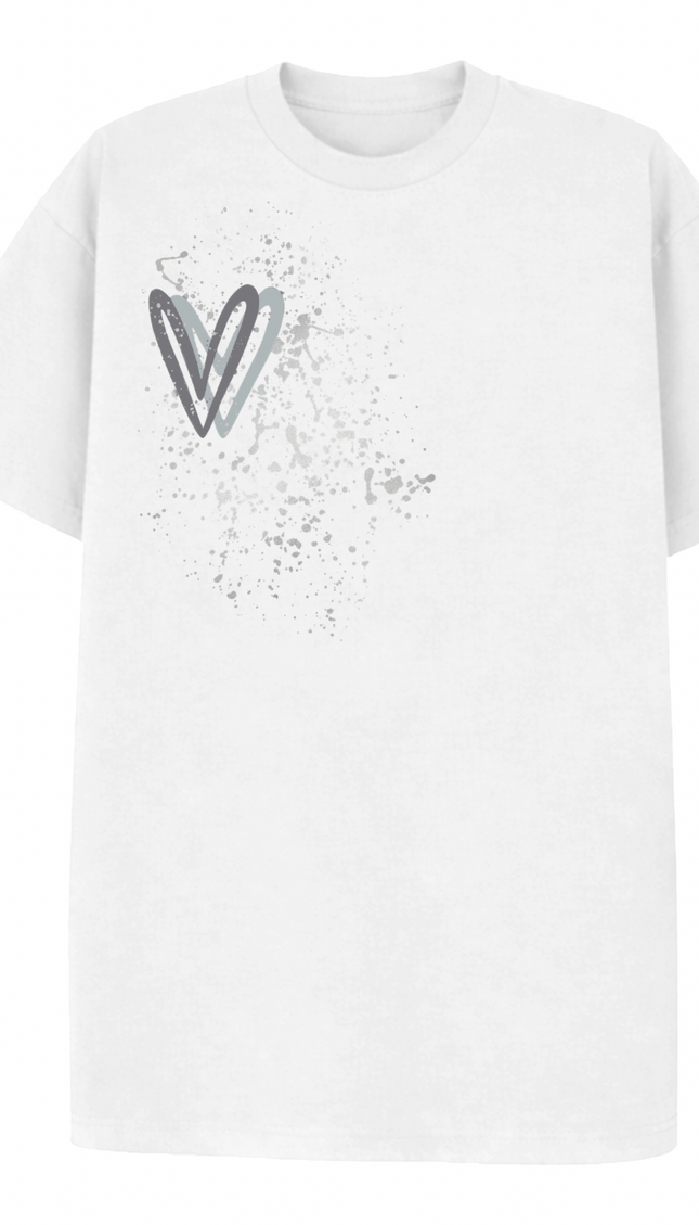Grey Heart Printed T-shirt – image 4