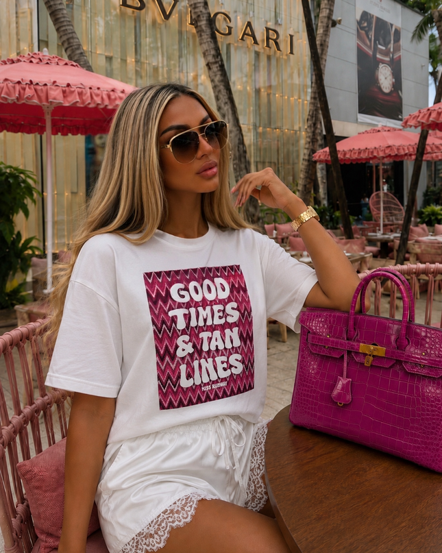 Good Times & Tan lines Printed T-shirt Adult