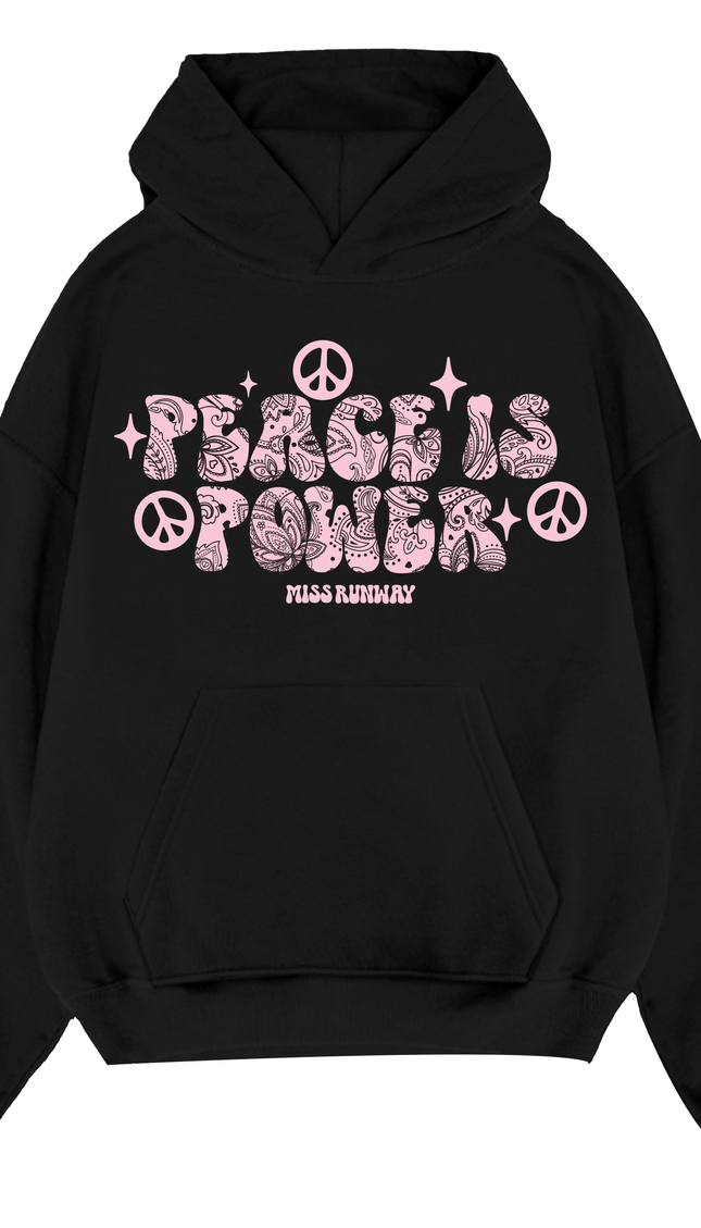 Peace Is Power Paisley Printed Hoodie – adult printed hoodie by Miss Runway