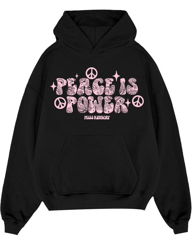Peace Is Power Paisley Printed Hoodie Adults