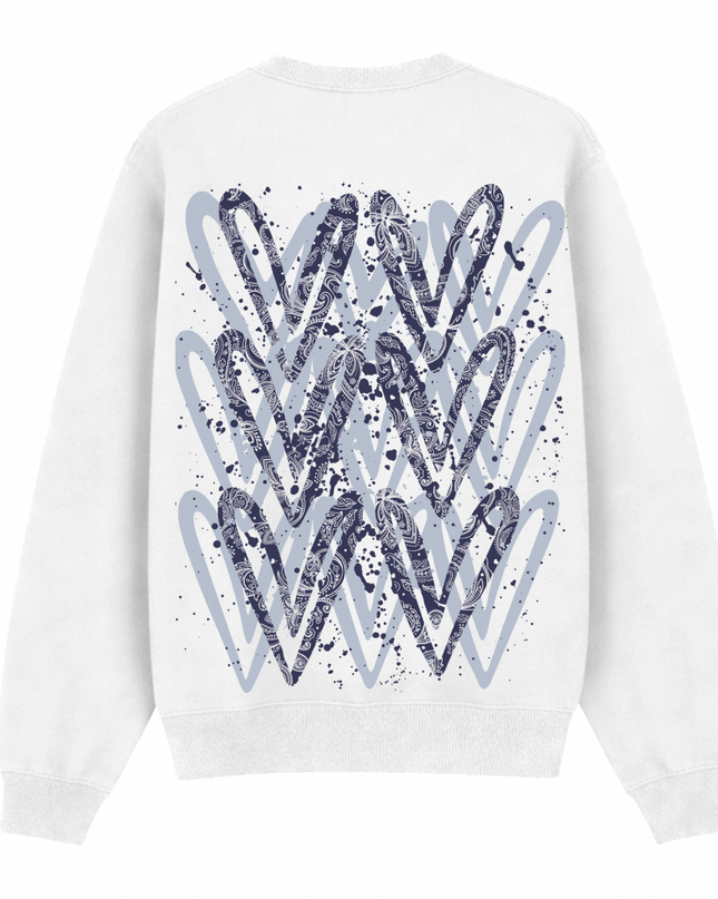 Navy Paisley Heart Printed Sweatshirt Kids