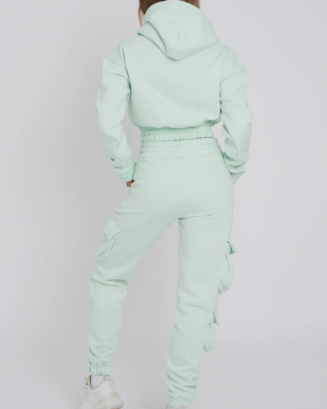 Cargo Pockets Fleece Tracksuit Mint