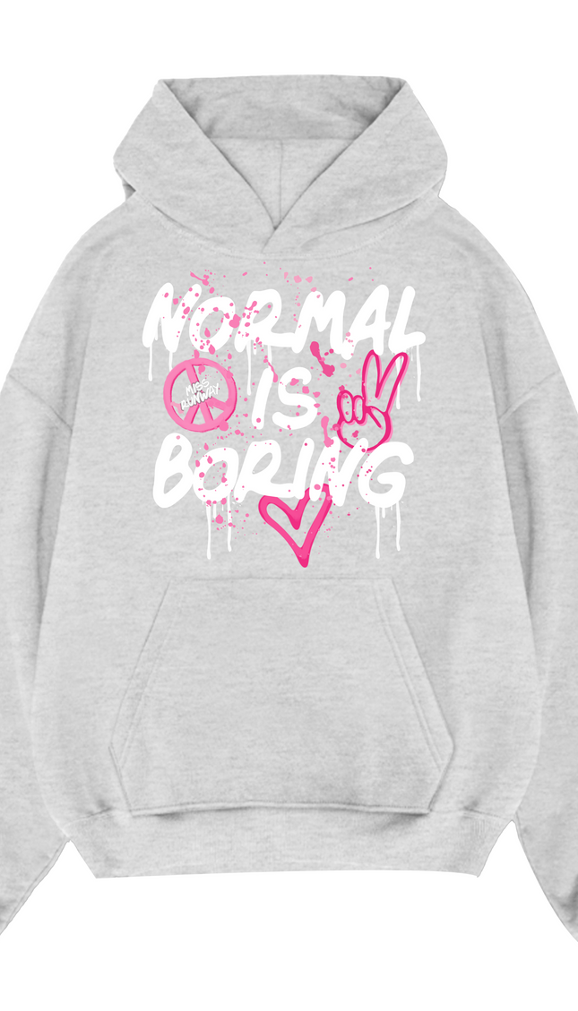 Normal Is Boring Peace Monochrome Hoodie by Miss Runway – image 2