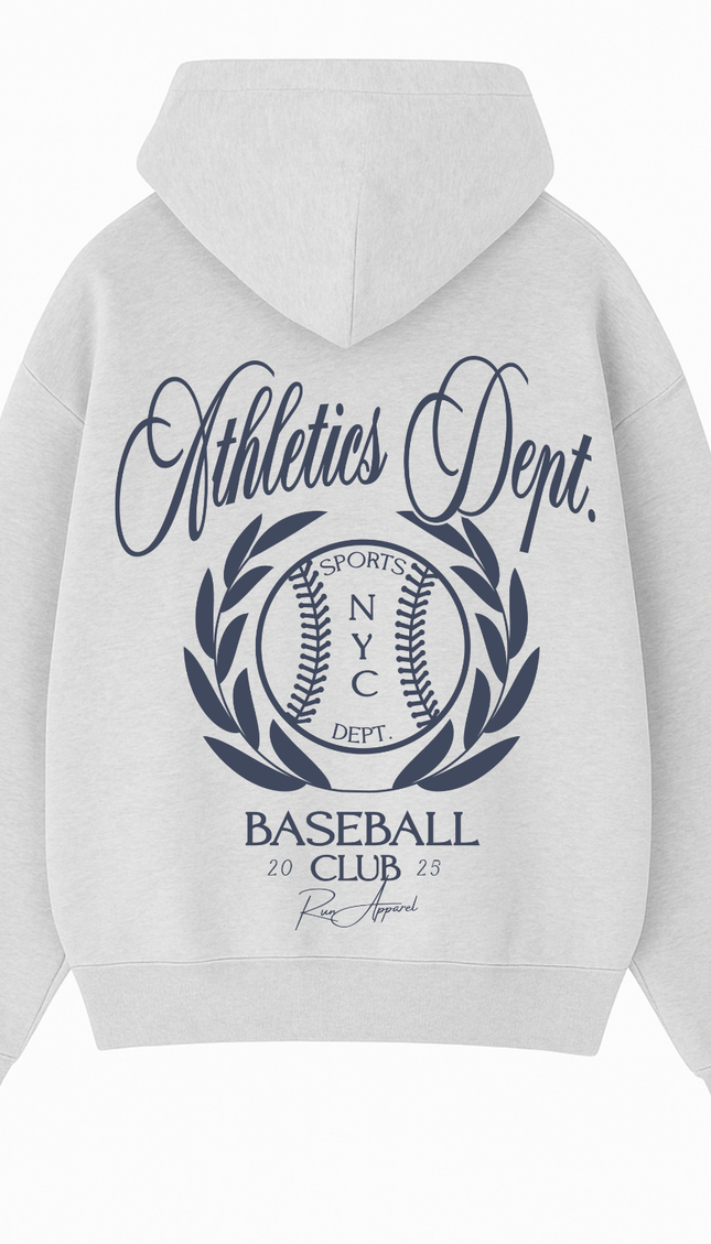 Baseball Club Hoodie Adult Ash Grey – unisex printed hoodie by Miss Runway