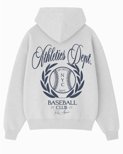 Baseball Club Hoodie Adult Ash Grey