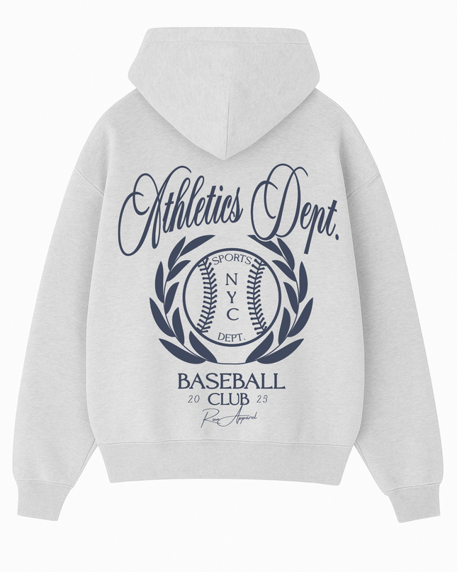 Baseball Club Hoodie Adult Ash Grey