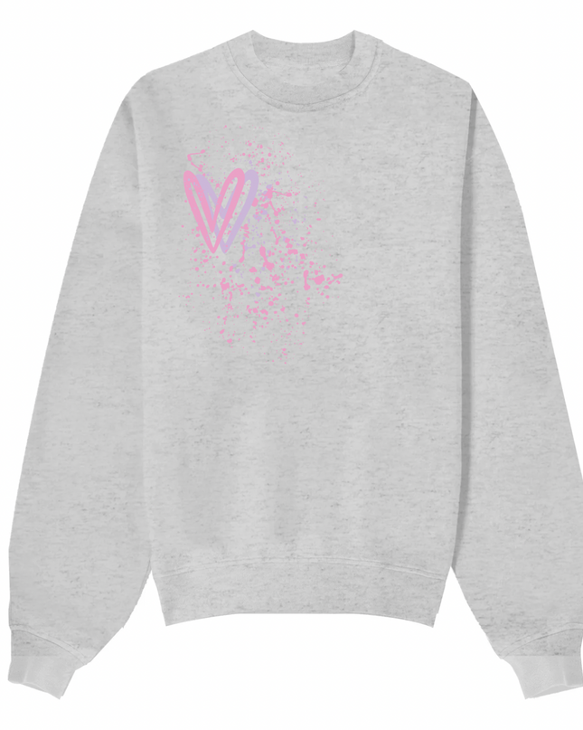 Pastel Heart Printed Sweatshirt Kids