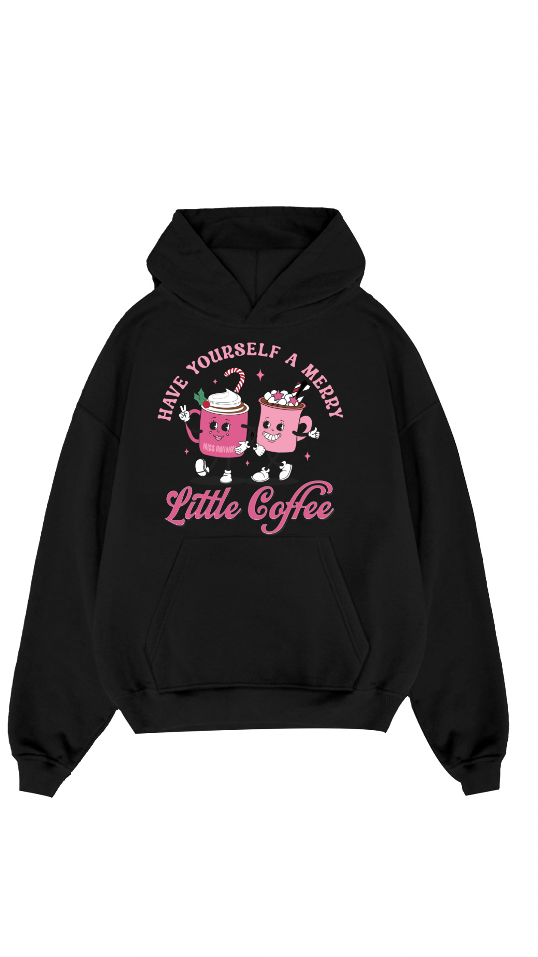 Merry Little Coffee Hoodie Black