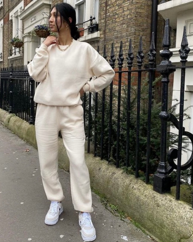 Cream Sweatshirt Tracksuit
