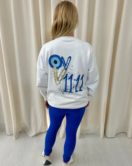 11:11 Gold Heart Evil Eye Printed Sweatshirt & Leggings Adults
