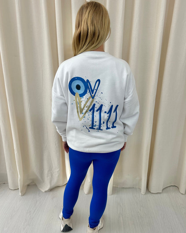 11:11 Gold Heart Evil Eye Printed Sweatshirt & Leggings Adults