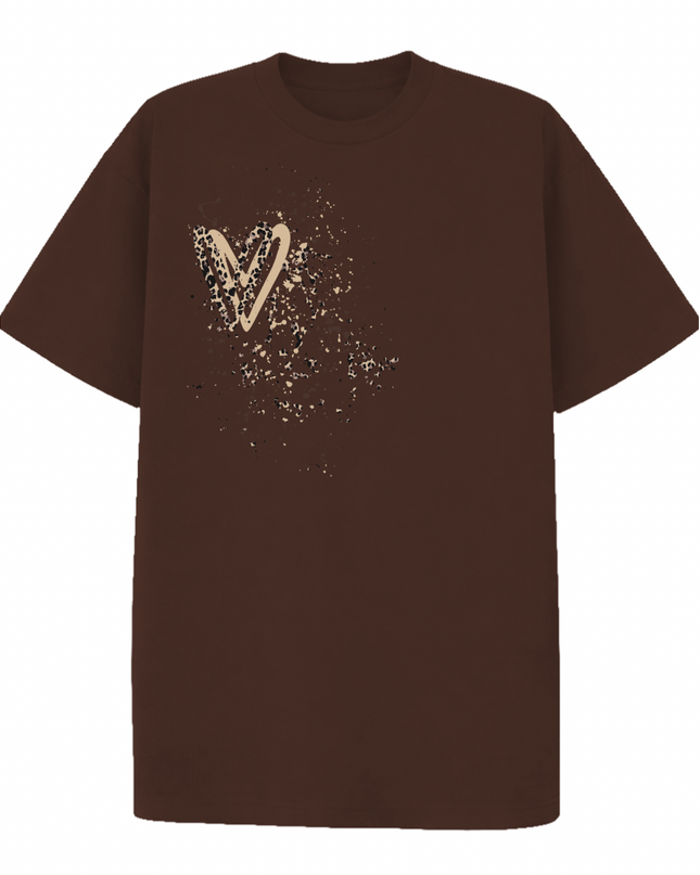 Leopard Print Heart Printed T-shirt Adult