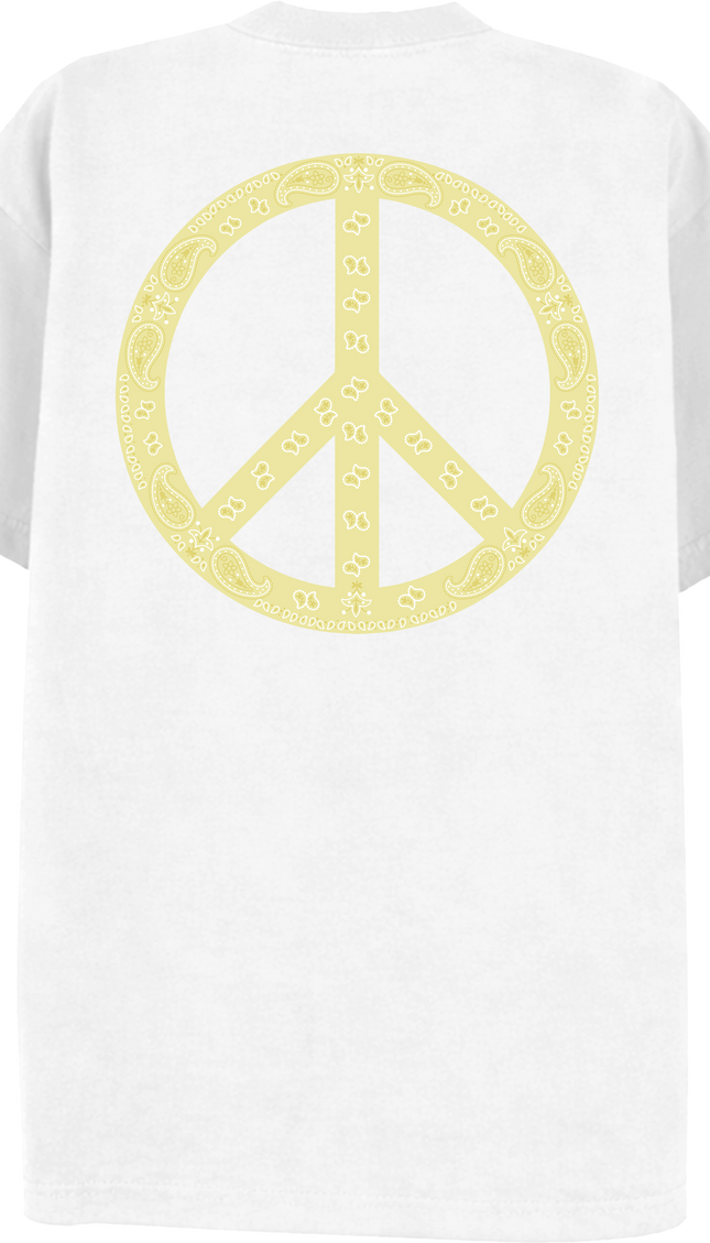 Paisley Peace T Shirt Lemon – adult printed t-shirt by Miss Runway