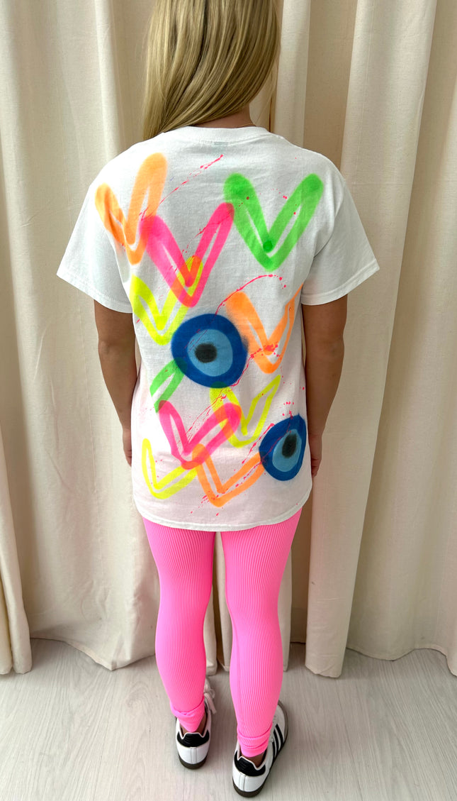 Neon Heart, Evil Eye T Shirt Legging Set