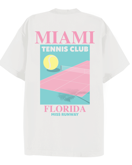 Miami Tennis Club Printed T-shirt Adult