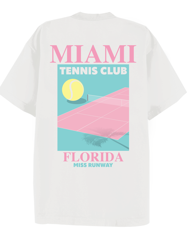 Miami Tennis Club Printed T-shirt Adult