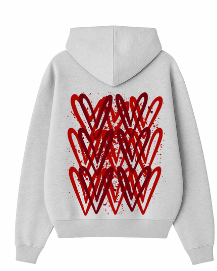 Red Heart Printed Hoodie Adults
