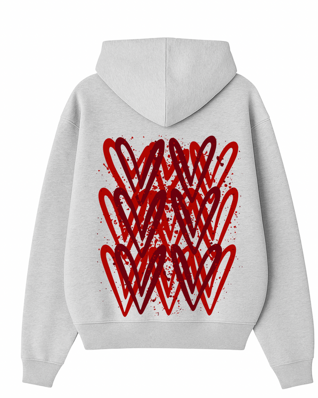 Red Heart Printed Hoodie Kids