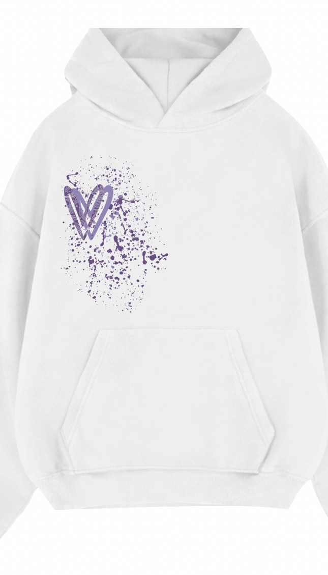 Lilac Paisley Heart Printed Hoodie by Miss Runway – image 2