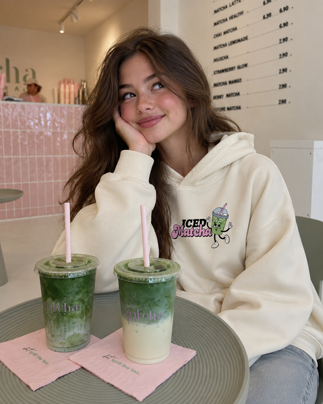 Matcha Club Hoodie Ecru Kids