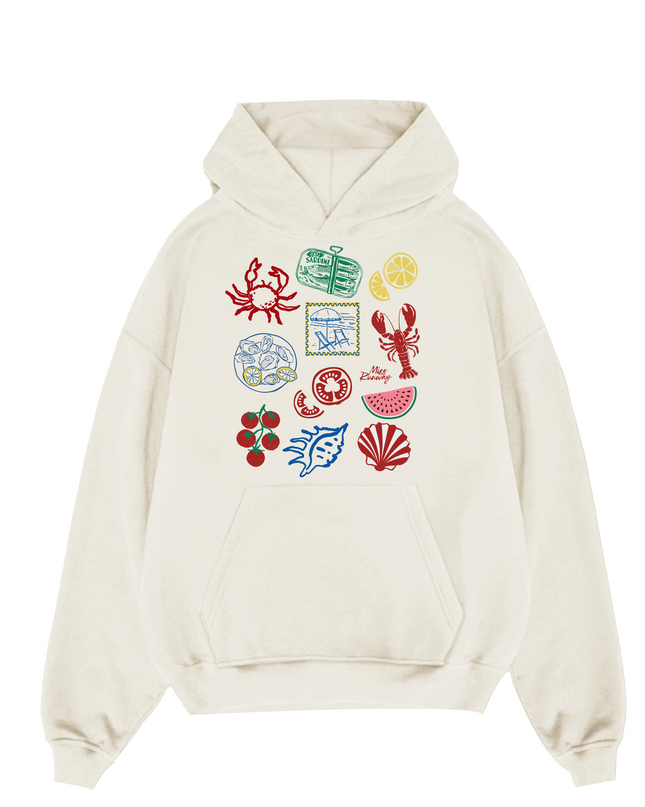 Crab, Seashell Hoodie Adults