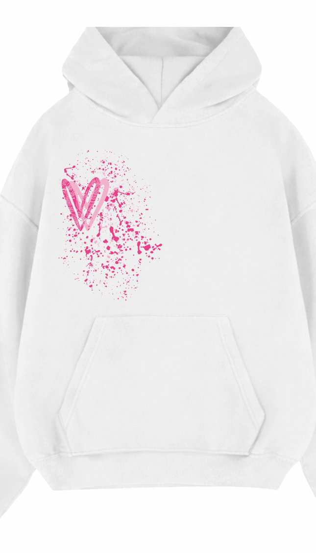 Hot Pink Paisley Heart Printed Hoodie by Miss Runway – image 2