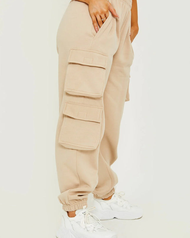 Basic Essentials Beige Cargo Joggers